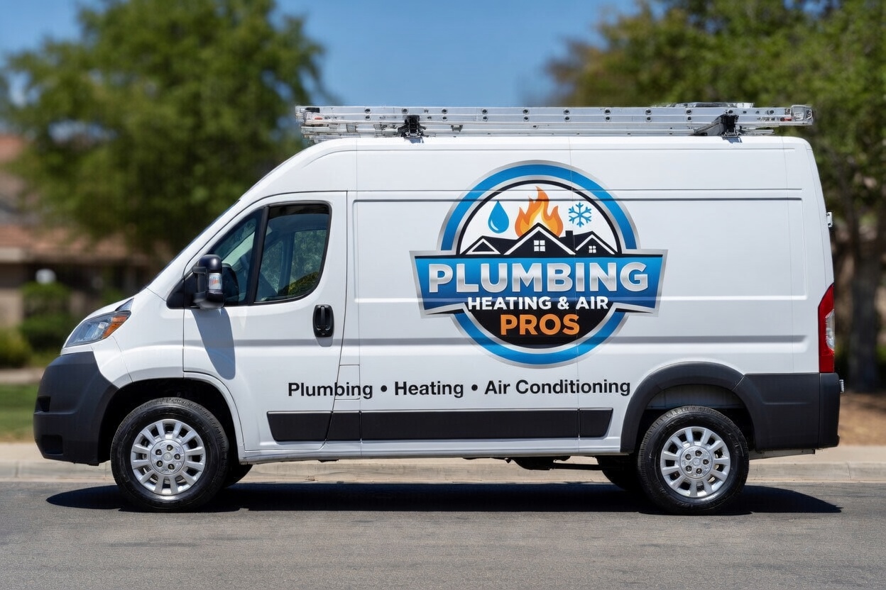 Local plumbing heating and air service van serving Dublin